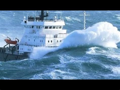 Large Ships Overcome Powerful Waves In Storm Ships Launch Compilation