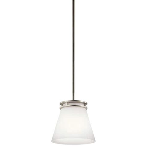 Kichler Hendrik 875 In 1 Light Brushed Nickel Contemporary Shaded Kitchen Mini Pendant Hanging