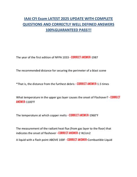 iaai cfi exam latest  update  complete questions  correctly