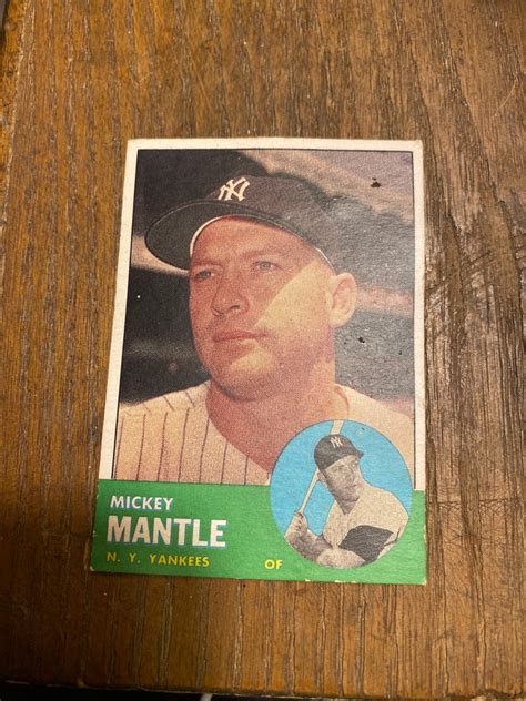 1963 Mickey Mantle Mantle All Star 200 Baseball Card Great Etsy