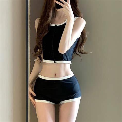 Summer Girls Sexy High Waist Sports Style Split Bikini Hot Spring Swimsuit Shopee Malaysia