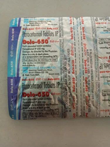 Dolo 650 650mg At Rs 30 In Tada Id 2849417001962