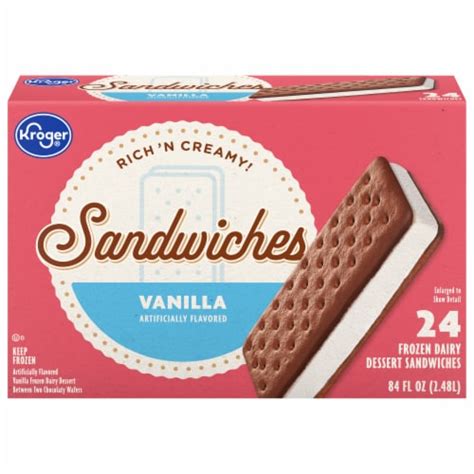 Kroger® Vanilla Snowboard Ice Cream Sandwiches 24 Ct King Soopers