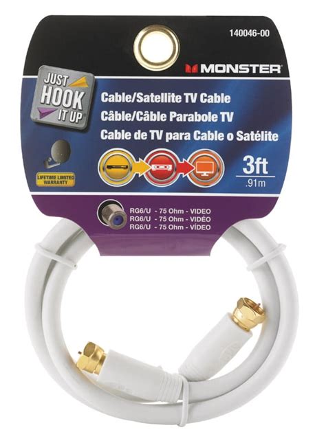 Monster Jhiu Ft White Rg Video Coaxial Cable Walmart