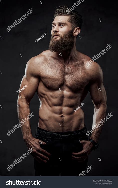 Brutal Bearded Guy Naked Torso Muscular Stock Photo Shutterstock