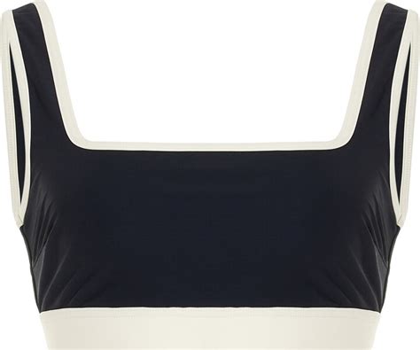 BONDI BORN Hayden Contrast Trimmed Bikini Top ShopStyle Two Piece Swimsuits