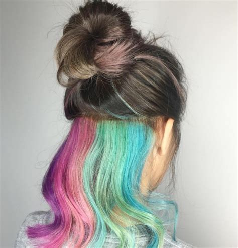 The “hidden Rainbow” Hair By Siijhair Torontomua Torontohair Hidden Rainbow Hair