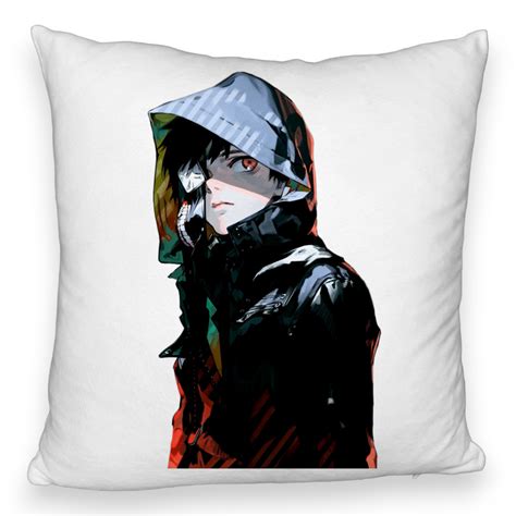 Пухкава декоративна възглавница с Tokyo Ghoul Kaneki, 40x40 см, бяла