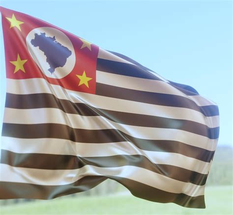 Historia Da Bandeira De Sao Paulo - Ilustração 3d abstrata da bandeira do estado de são paulo em tecido ...