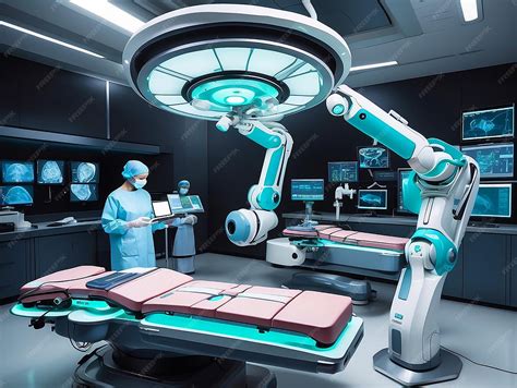 AIdriven surgical robots in a hightech operating room | Premium AI
