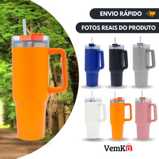 Copo Quencher Térmico Canudo 1200 ML Caneca Garrafa de Água Café