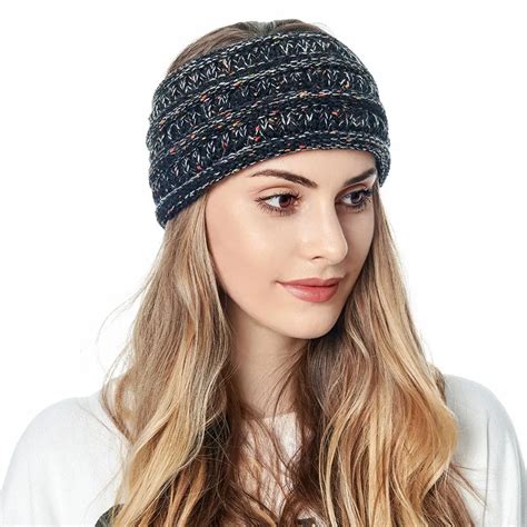 Frauen Turban Hut Woven Solid Stricken Warme Stirnbänder Haar Halter