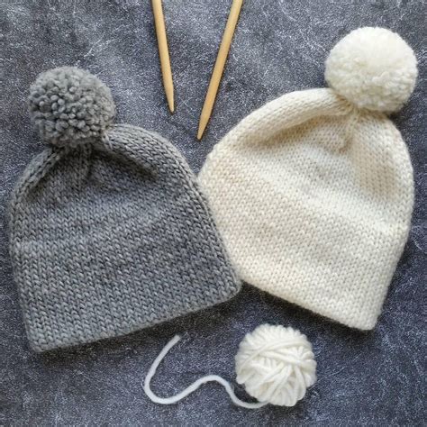 Double Brim Knit Pom Pom Hat Knitting Pattern By Natalya1905 Hat