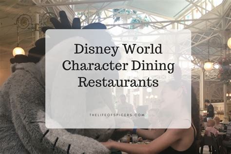 Top Walt Disney World Character Dining Restaurants - The Life Of Spicers