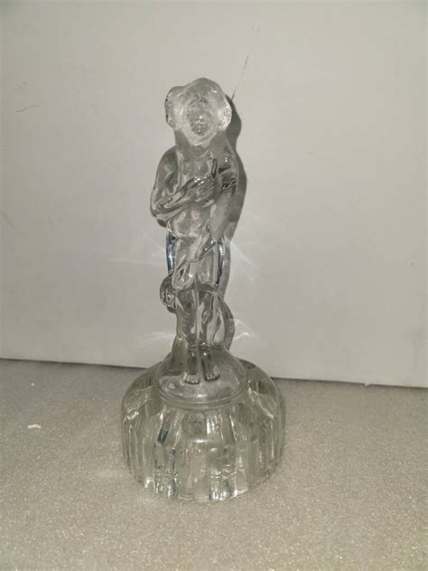Vintage Cambridge Glass Nude Crystal Clear Art Deco Flower Frog Etsy
