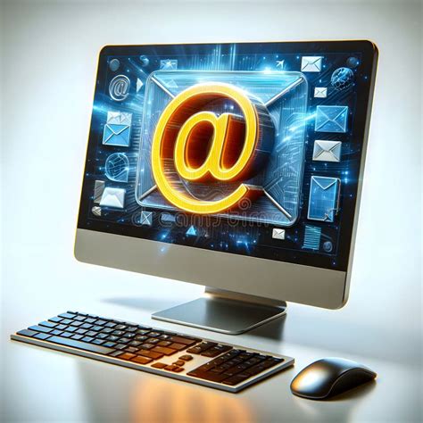 sign icon  email  computer screen communication concept stock