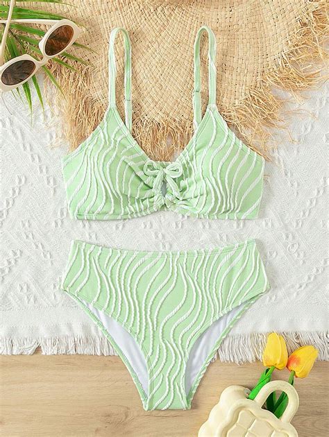 Ensemble De Bikini Sans Fil Pour Jeunes Filles Texture Fra Che Loisirs De Vacances Plage D