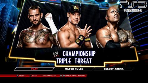 Wwe 2k14 Ps3 John Cena Vs Cm Punk Vs The Rock Triple Threat [2k