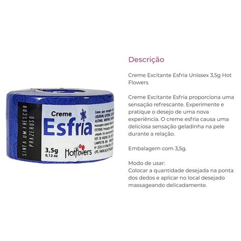 Creme Excitante Esfria Unissex 3 5g Hot Flowers Distribuidora Hot Flowers