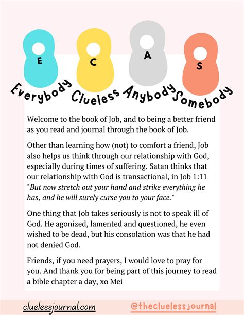 Job Bible Journal Workbook - Clueless Journal - Bible Journaling Resources