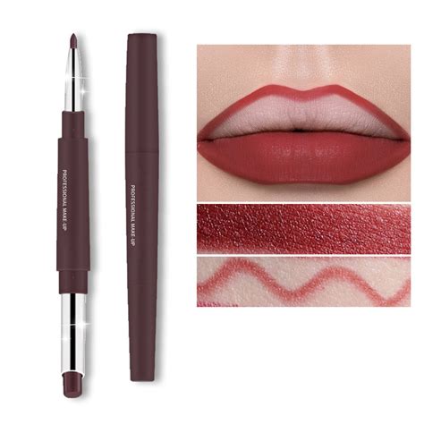 Awwp X Lipstick Pen Lip Liner And Lipstick Set Chestnut Nude Dark Red Matt Mat Pens Lipstick