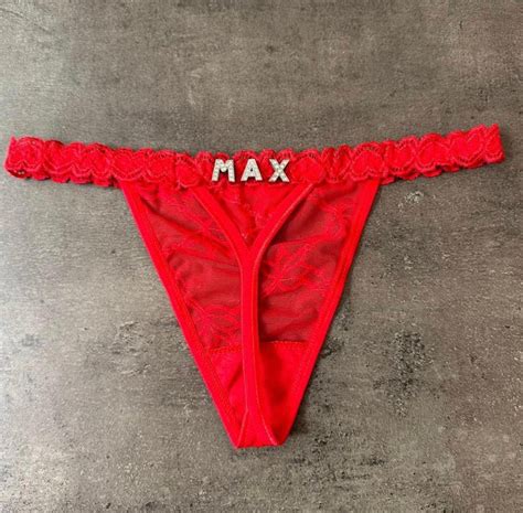 ANNIVERSARY Sexy Custom Name Panties G String Lace Thong Personalized Bikini Lingerie Crystal