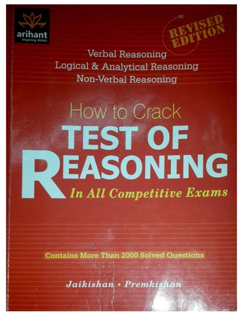 Arihant Publication How To Crack Test Of Reasoning In All Competitive