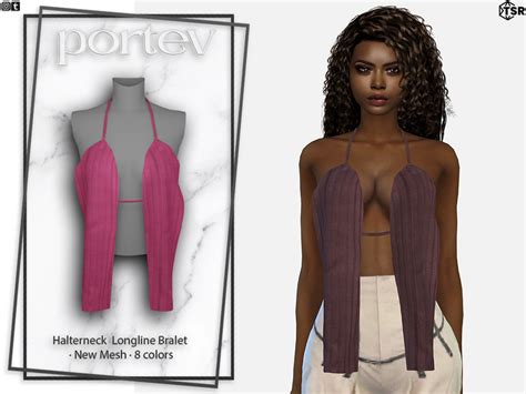 The Sims Resource Halterneck Longline Bralet