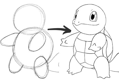 Como Desenhar O Squirtle - Como desenhar o Squirtle em 9 passos simplificados