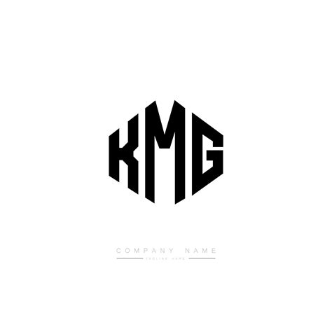 KMG letter logo design with polygon shape. KMG polygon and cube shape
