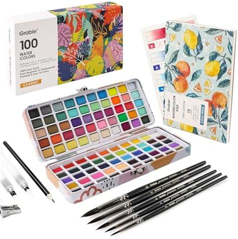 Amazon Grabie Watercolor Paint Set 100 Colors In Portable Box With