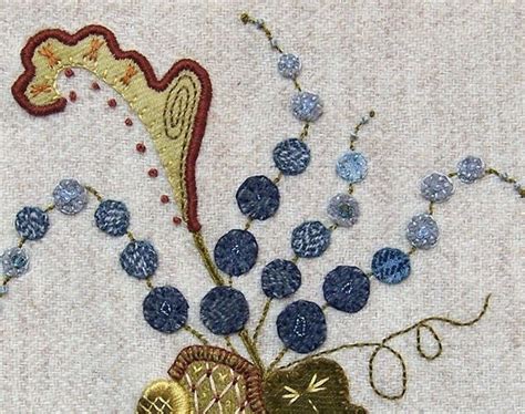 Jacobean Flower Wool Applique Hand Embroidery Pattern Jac