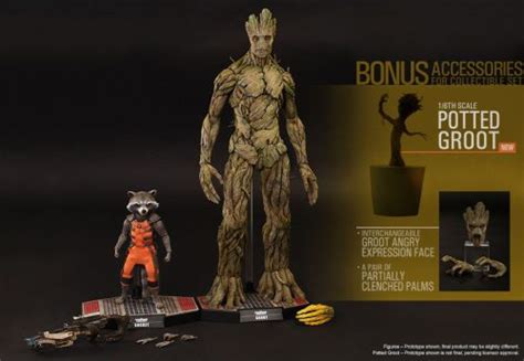 Hot Toys Guardians Of The Galaxy MMS254 Rocket And Groot 1 6th Set Amazing Figures