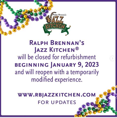 Ralph Brennan S Jazz Kitchen Will Close Soon For Refurbishment In