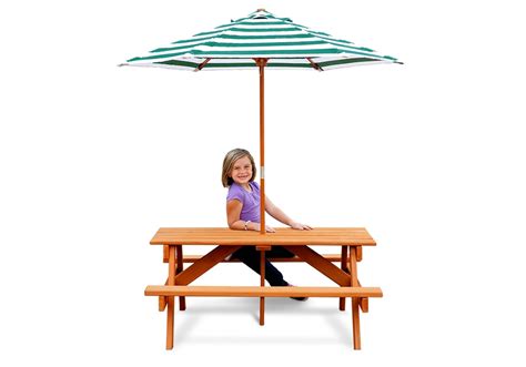 Children's Picnic Table with Shade Umbrella | Swing Set Accessories and ...