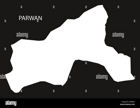 Parwan Afghanistan map black inverted silhouette illustration Stock ...