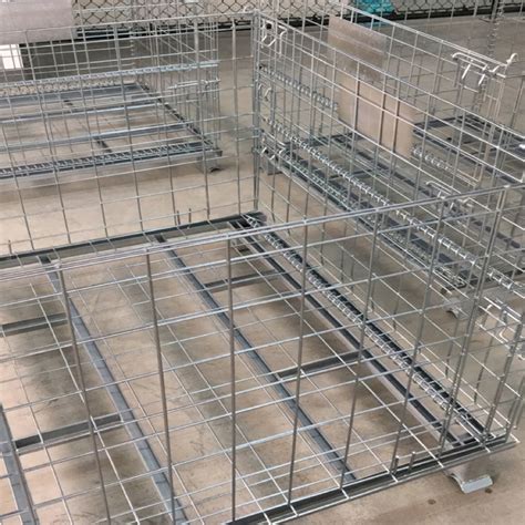 Warehouse Customized Stackable Foldable Steel Wire Mesh Container For