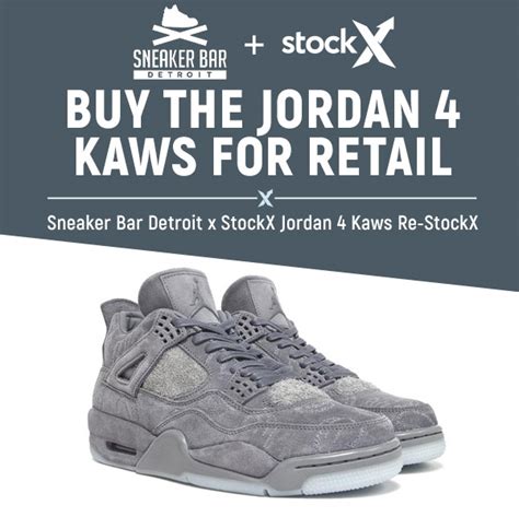 KAWS Air Jordan 4 Restock StockX - Sneaker Bar Detroit