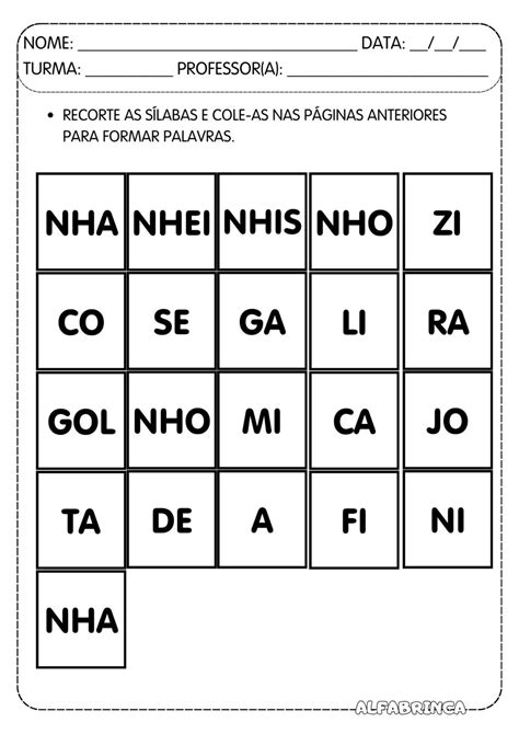 Atividade Nha Nhe Nhi Nho Nhu - 7