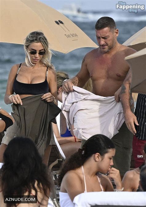 Noemi Bocchi Sexy Seen With Francesco Totti Flaunting Her Hot Cleavage And Legs At Miami Beach