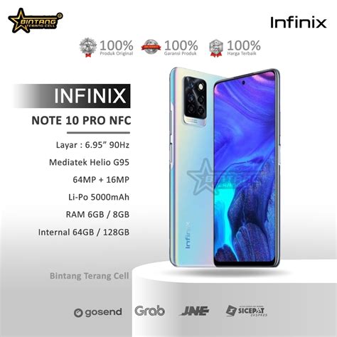 Jual INFINIX NOTE 10 PRO NFC RAM 6GB 64GB RAM 8GB 128GB GARANSI RESMI