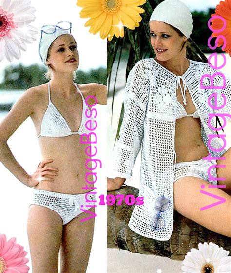 Peekaboo Bikini Filet Jacket Coverup Crochet Pattern Feminine Beach