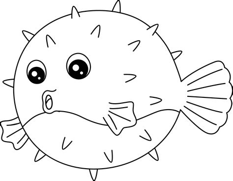 Cartoon Pufferfish Free Online Coloring Page The Best Porn Website