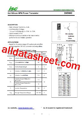 2SD882 Datasheet(PDF) - Inchange Semiconductor Company Limited