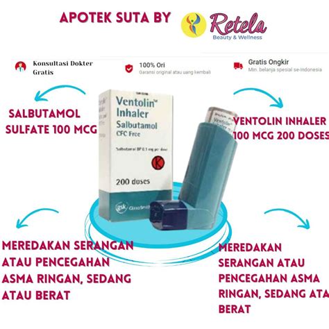 Jual Ventolin Inhaler 100 Mcg 200 Doses Shopee Indonesia