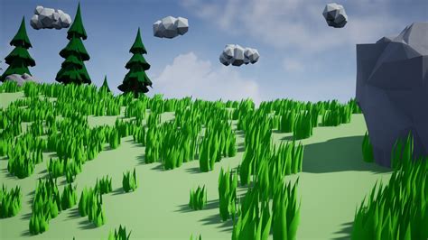 Interactive Stylized Lowpoly Grass In Props Ue Marketplace