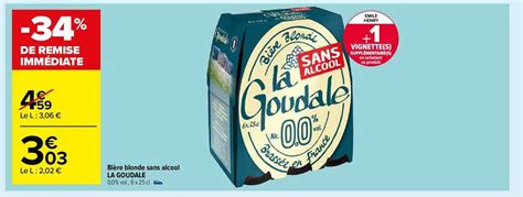 Promo Bi Re Blonde Sans Alcool La Goudale Chez Carrefour Market Icatalogue Fr