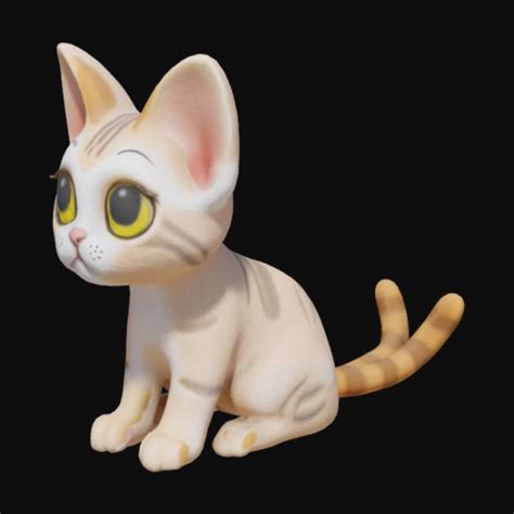 A Cute Cat 3d Print Model Download Free 3d Models Generated With