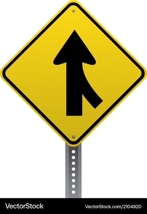 Merging traffic sign Royalty Free Vector Image