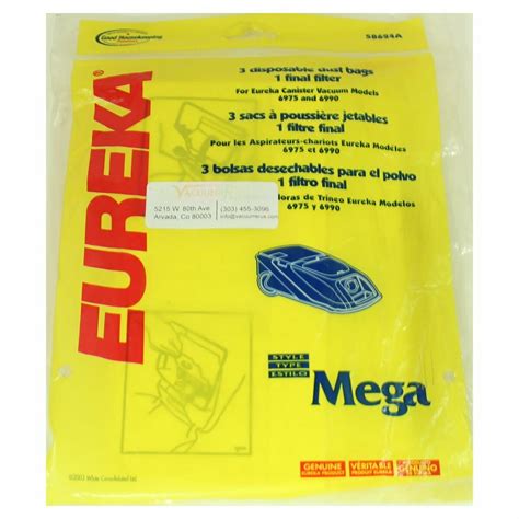 Eureka Paper Bags for Mega Canister 3pk with Filter - VacuumsRUs